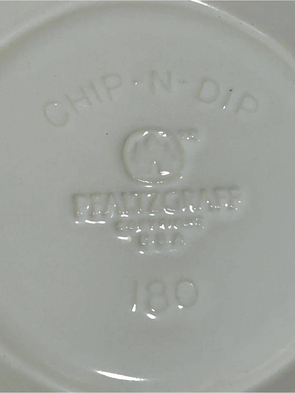 Pfaltzgraff White Chip & Dip Set with Green and Red Holiday Tree Motif